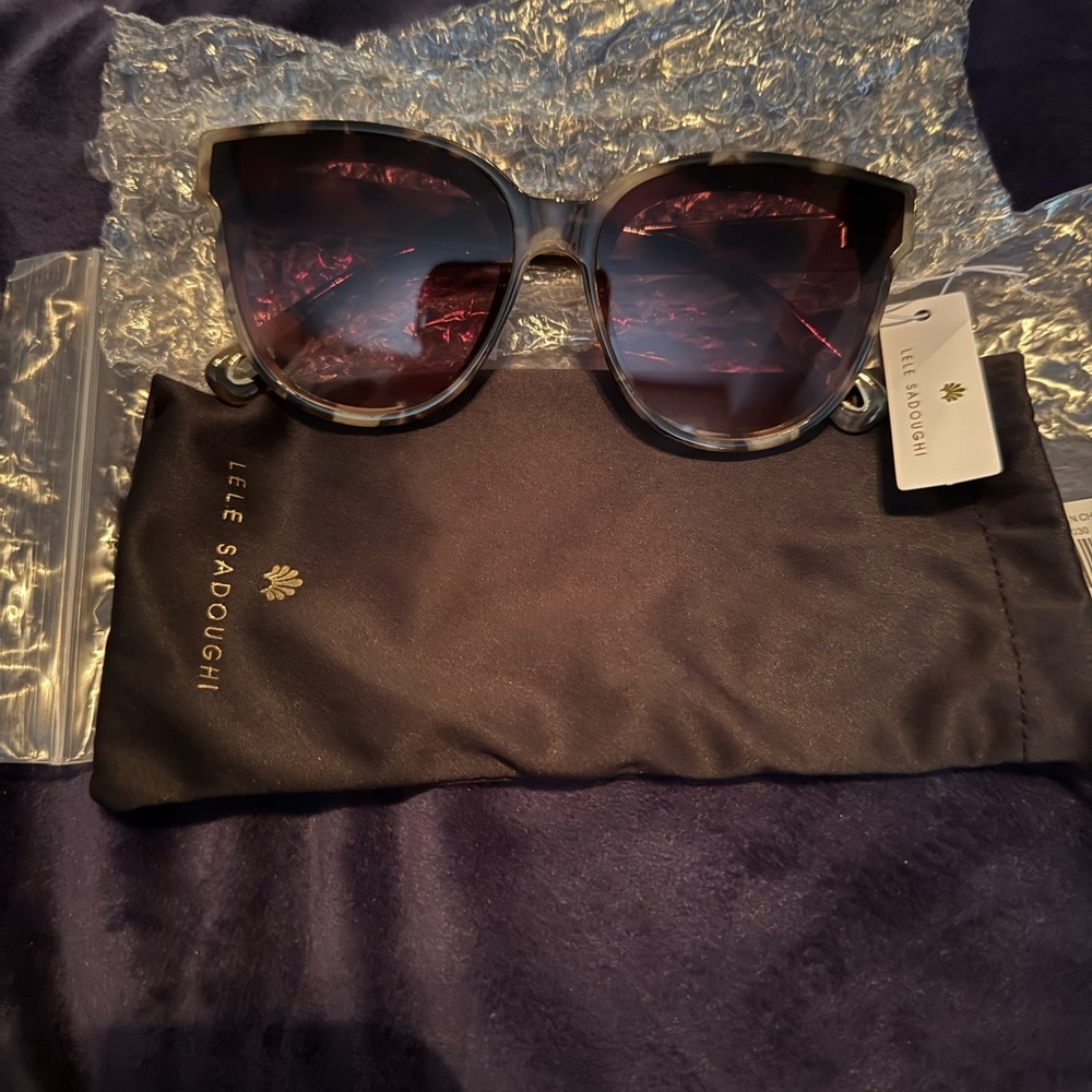 Lele Sadoughi Brown Tortoise Sunglasses